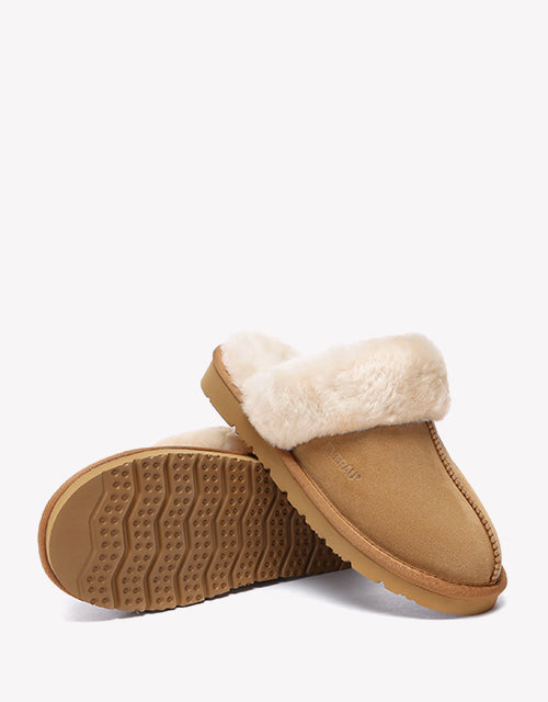 Muffin Slipper Suede In Chestnut