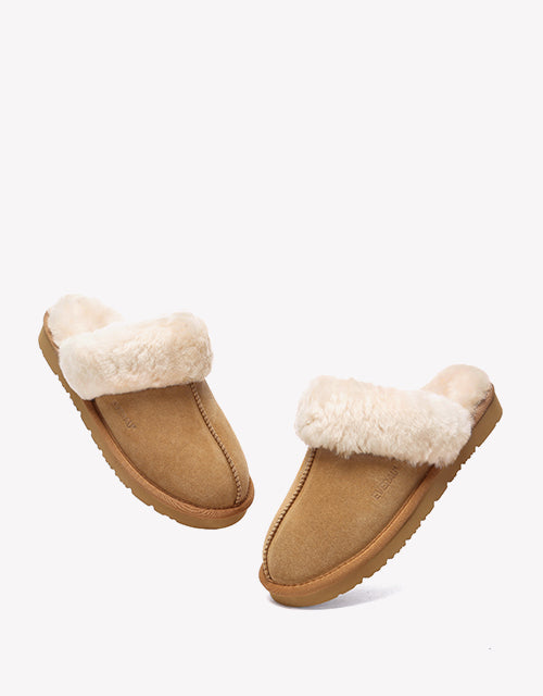 Muffin Slipper Suede In Chestnut