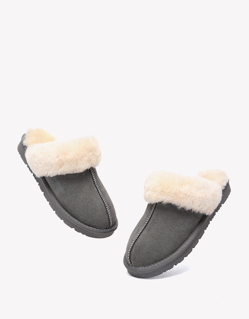 Muffin Slipper Suede In Grey