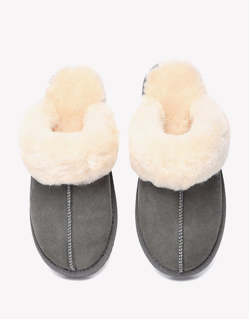 Muffin Slipper Suede In Grey