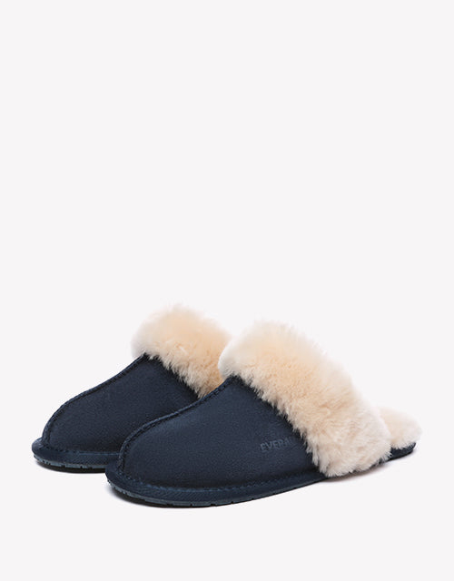 Rosa Slipper Suede In Navy Blue