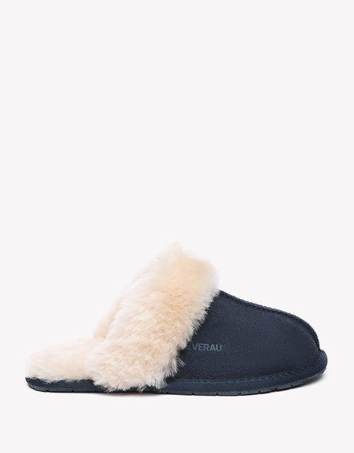 Rosa Slipper Suede In Navy Blue