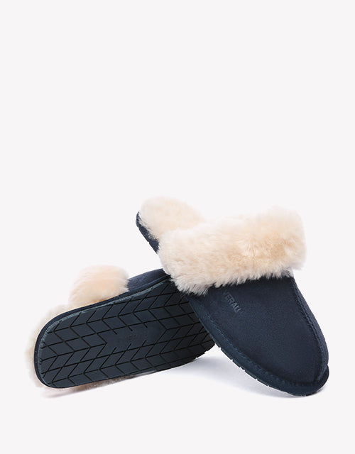 Rosa Slipper Suede In Navy Blue