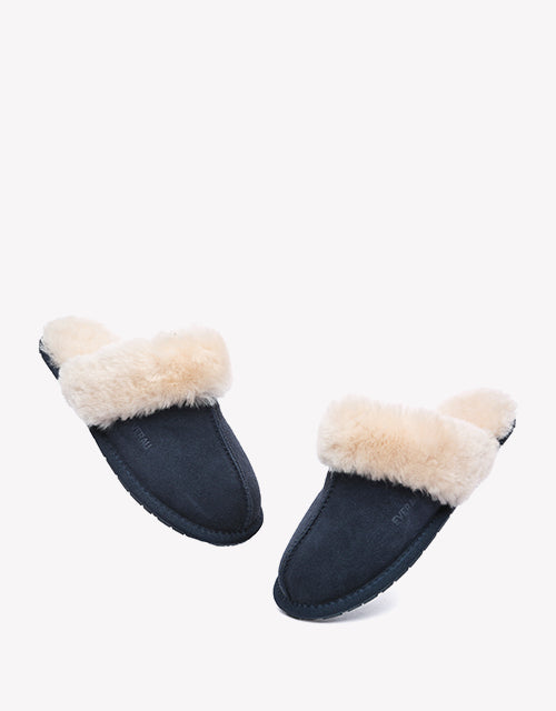 Rosa Slipper Suede In Navy Blue