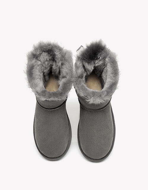 Gray uggs with outlet bows on the back