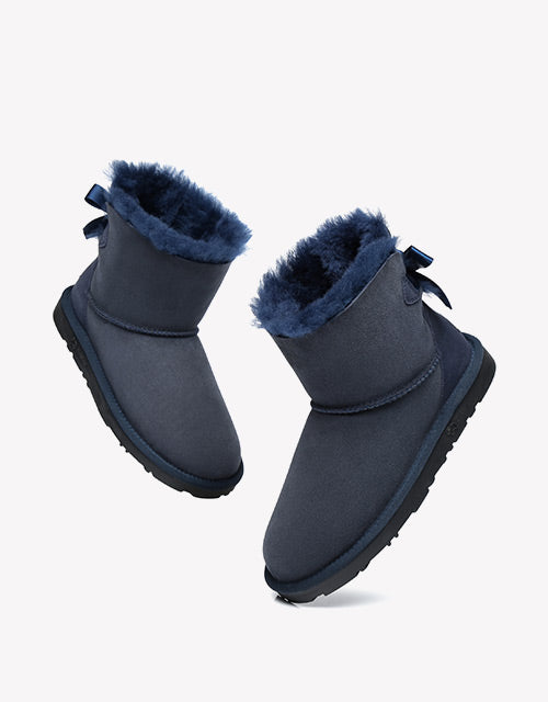 Blue uggs with bows store on the back