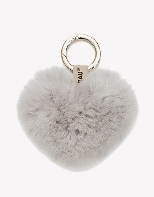 Candy Heart Keyring In Light Grey