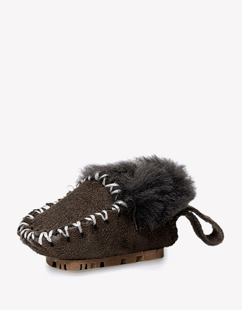 Popo Moccasin Keyrings in Chocolate