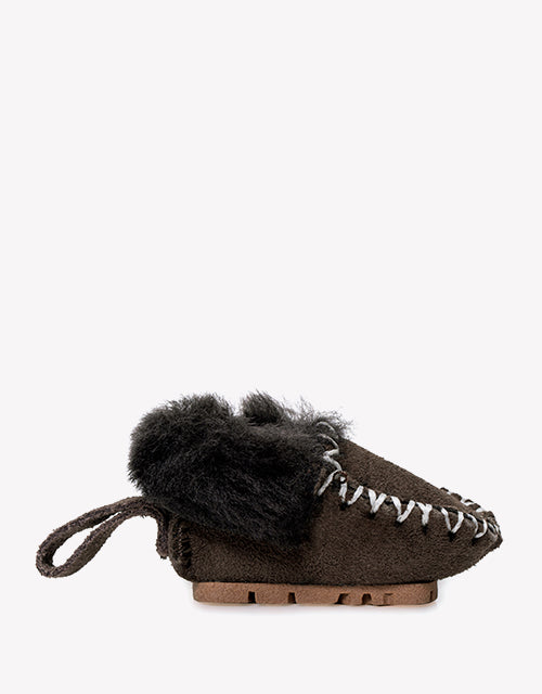 Popo Moccasin Keyrings in Chocolate