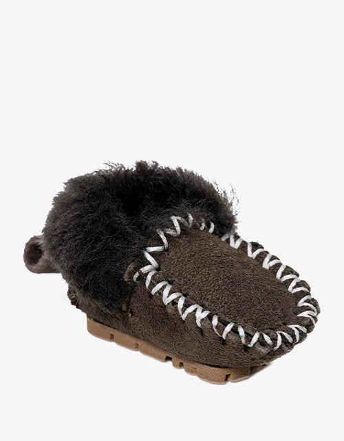 Popo Moccasin Keyrings in Chocolate