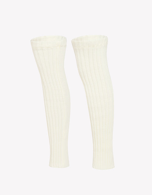 Thick Leg Warmer In Beige White